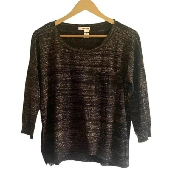 Dkny Black and Gold Knit Top - Picture 1 of 13